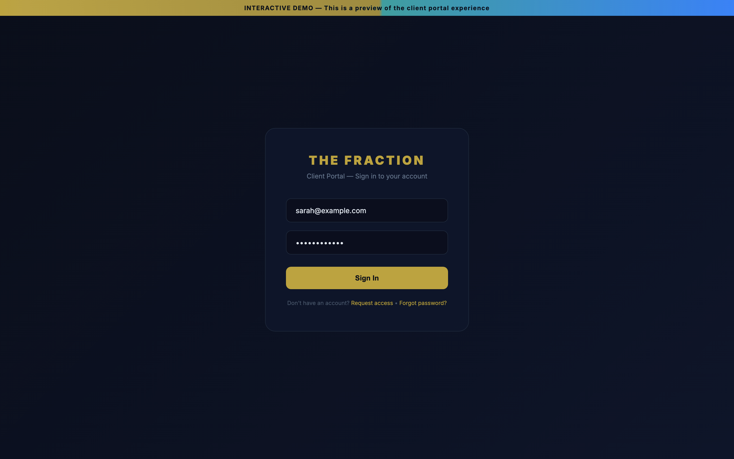 The Fraction client portal demo